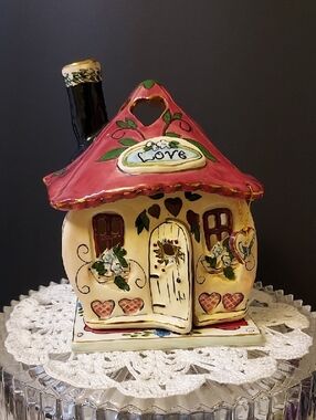 Blue Sky "Love Cottage" Collectible Clayworks Designed By Heather Goldminc